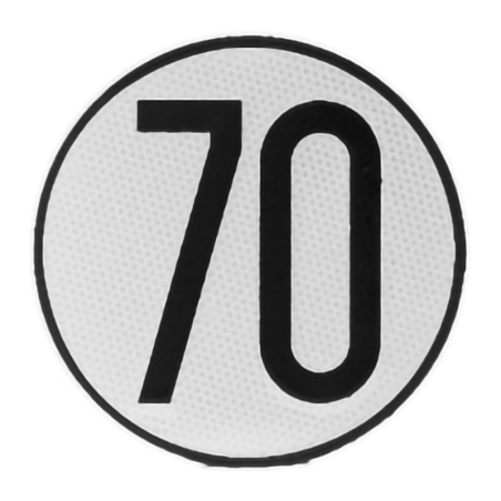 PLACA V4 LÍMITE DE VELOCIDAD 70KMH