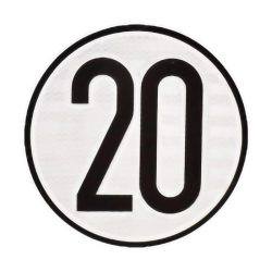PLACA V4 LÍMITE DE VELOCIDAD 20KMH