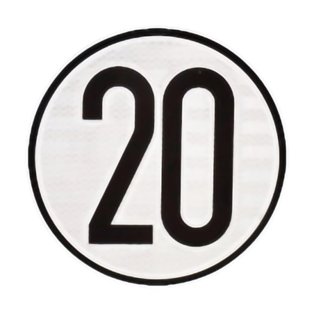 PLACA V4 LÍMITE DE VELOCIDAD 20KMH