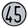 PLACA V4 LÍMITE DE VELOCIDAD 45KMH QUAD