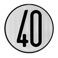 PLACA V4 LÍMITE DE VELOCIDAD 40KMH