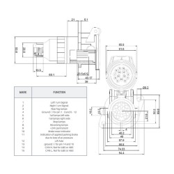 BASE DE 15 POLOS 24V CON TORNILLO