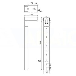 SOPORTE REGULABLE ANTIEMPOTRAMIENTO LATERAL ACERO BRUTO