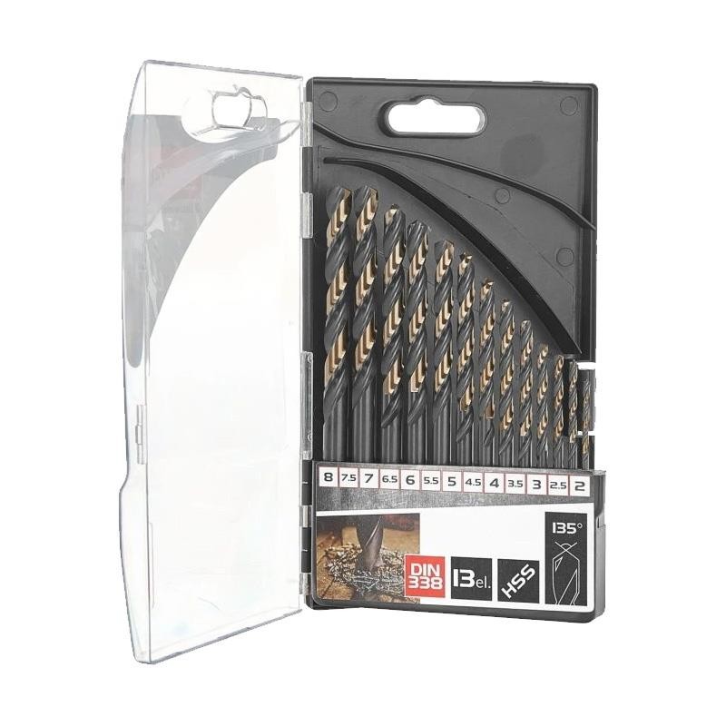 ESTUCHE DE 13 BROCAS 2-8MM PARA METAL 135º