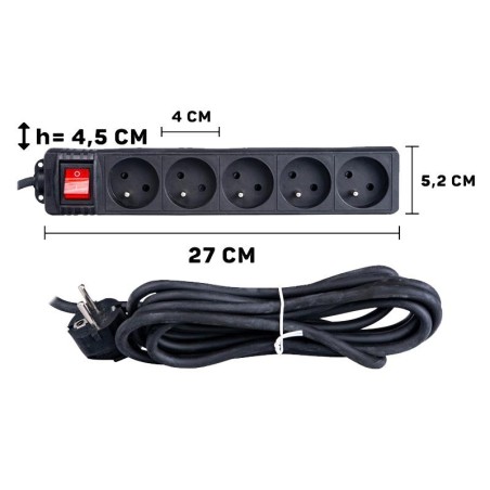 REGLETA ALARGADORA CON 5 ENCHUFES 3M