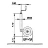 RUEDA JOCKEY Ø48 ZINCADA ALKO