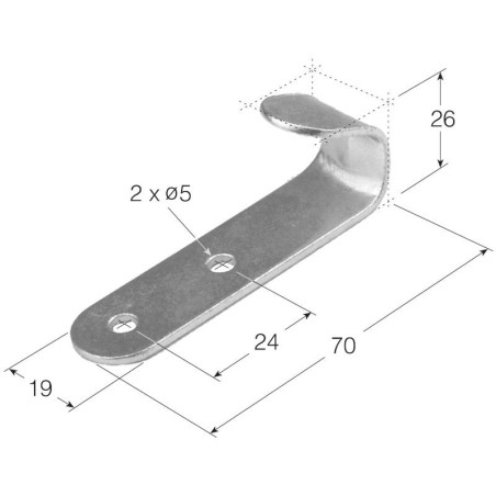 GANCHO RECTO 70X19 10uds