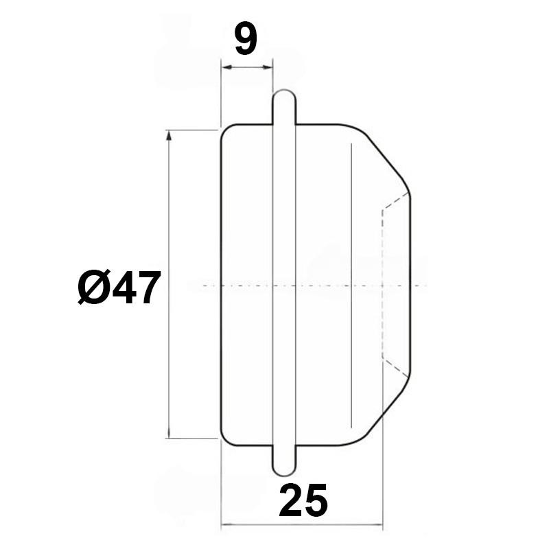 TAPA DE BUJE Ø47 CHAPA