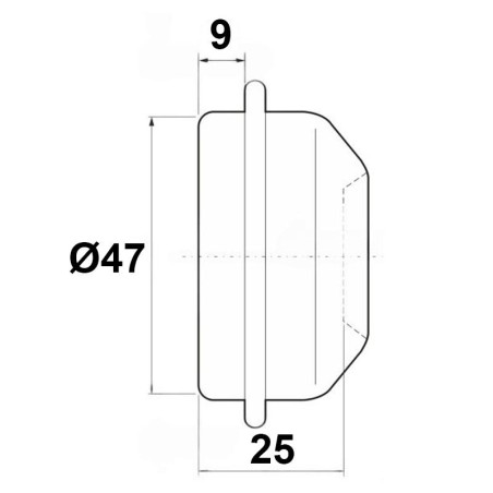 TAPA DE BUJE Ø47 CHAPA