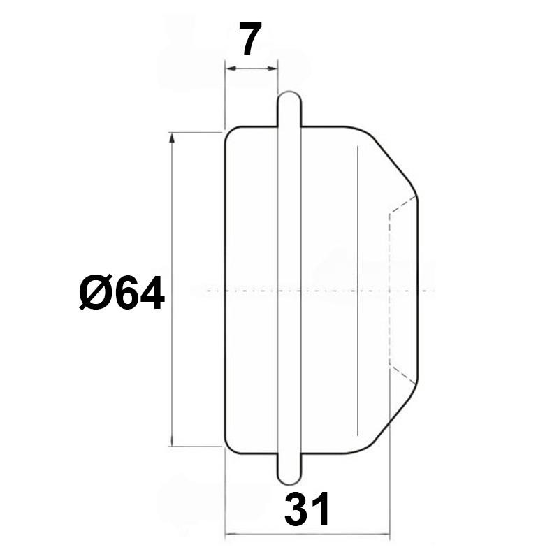 TAPA DE BUJE Ø64 CHAPA