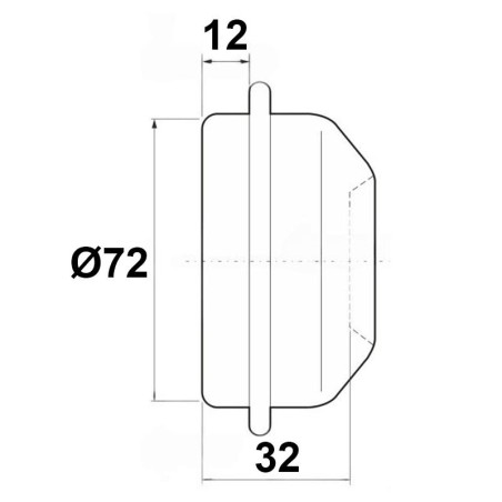 TAPA DE BUJE Ø72 CHAPA