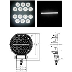 FARO DE TRABAJO 14+9 LED REDONDO