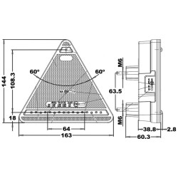 TRIÁNGULO LED DERECHO 12/24V 5 FUNCIONES