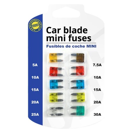 JUEGO DE 10 FUSIBLES MINI