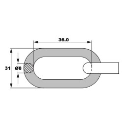 CADENA COMERCIAL DE 8MM 20M