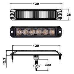 LUZ ESTROBOSCÓPICA 6 LEDes 12/24V 7W ÁMBAR