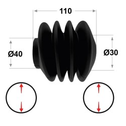 FUELLE DE GOMA 110xØ40/30 4P