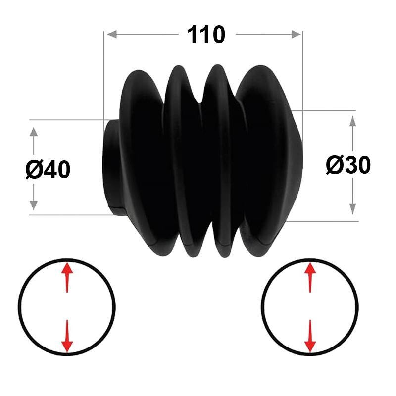 FUELLE DE GOMA 110xØ40/30 4P