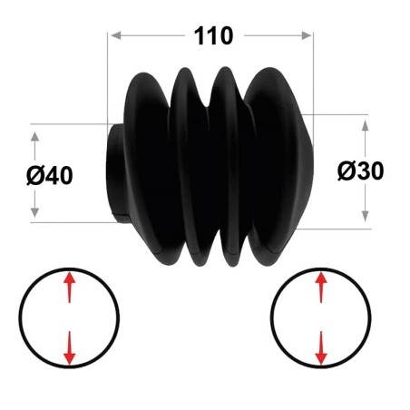 FUELLE DE GOMA 110xØ40/30 4P