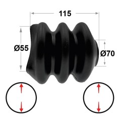 FUELLE DE GOMA 115xØ55/70 3P