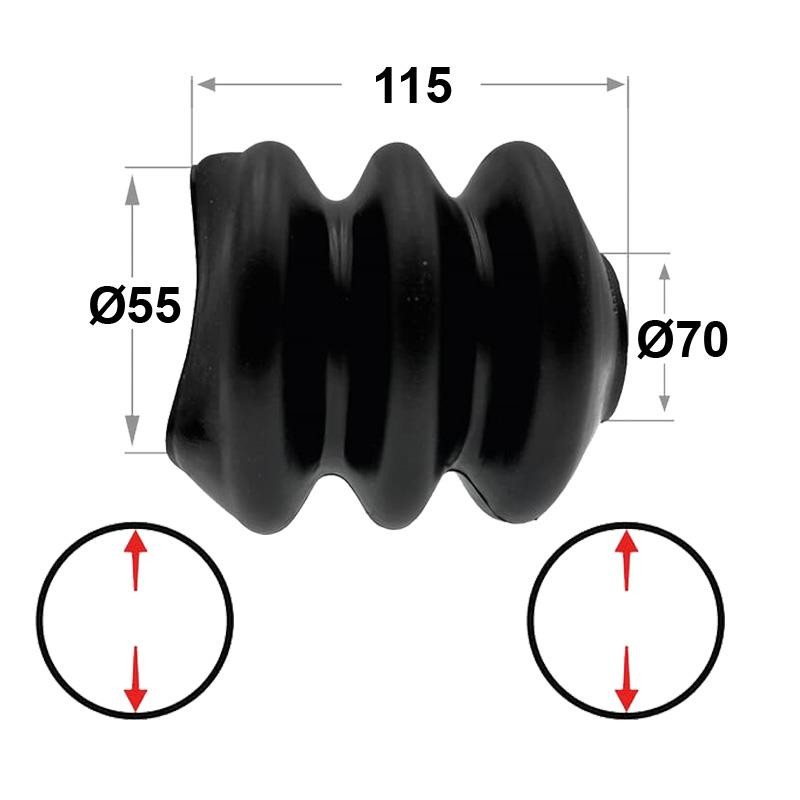 FUELLE DE GOMA 115xØ55/70 3P