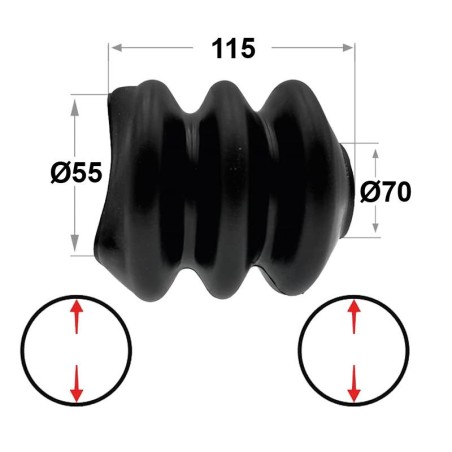 FUELLE DE GOMA 115xØ55/70 3P