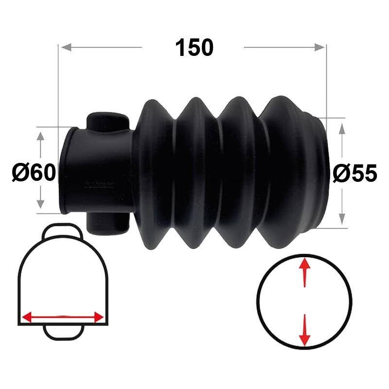 FUELLE DE GOMA 150xØ60/55 4P