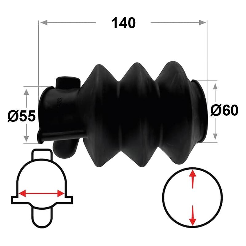 FUELLE DE GOMA 140xØ55/60 3P