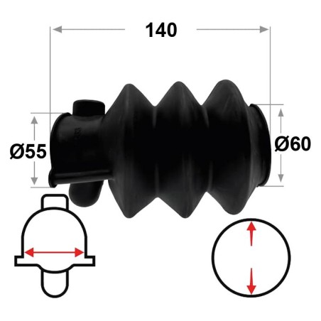 FUELLE DE GOMA 140xØ55/60 3P