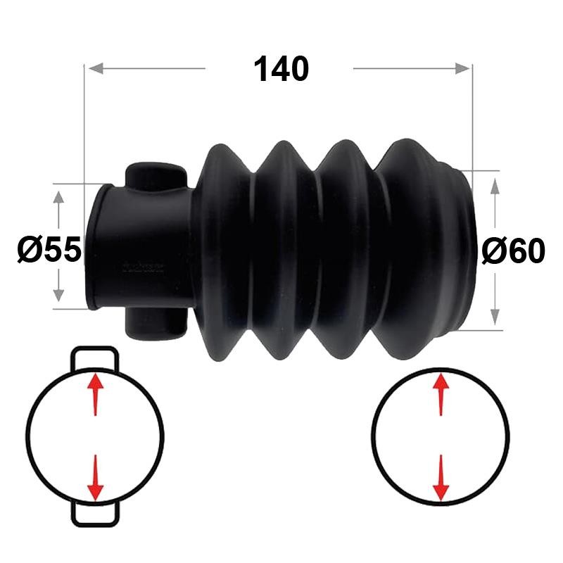 FUELLE DE GOMA 140xØ55/60 4P