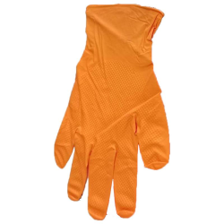 GUANTES NITRILO DIAMANTADO NARANJA TALLA XL 200uds