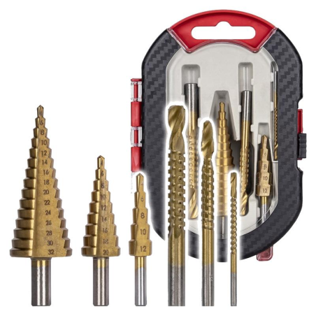 ESTUCHE 6 BROCAS 3-32MM RECTAS Y ESCALONADAS