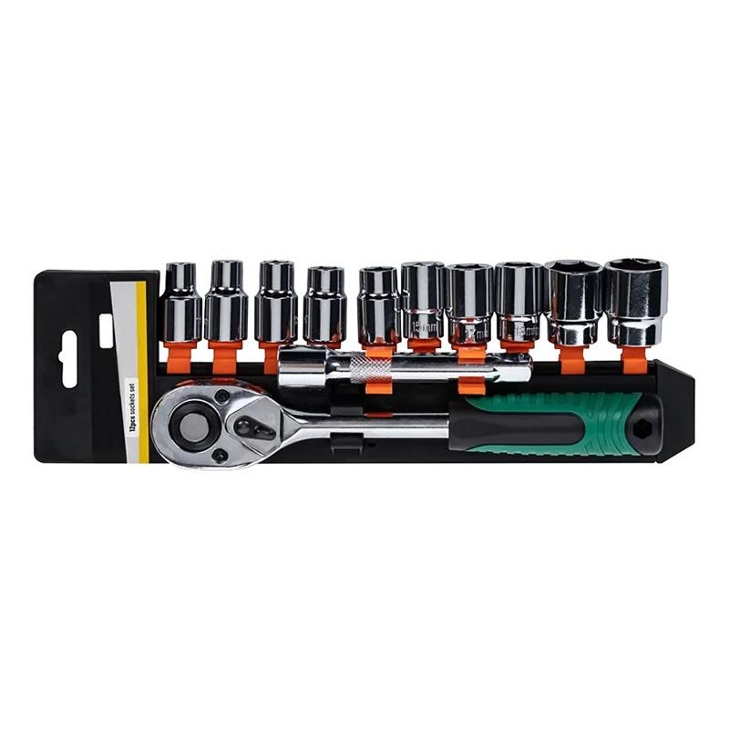 JUEGO DE LLAVE DE CARRACA CON 10 ACOPLES 1/2"