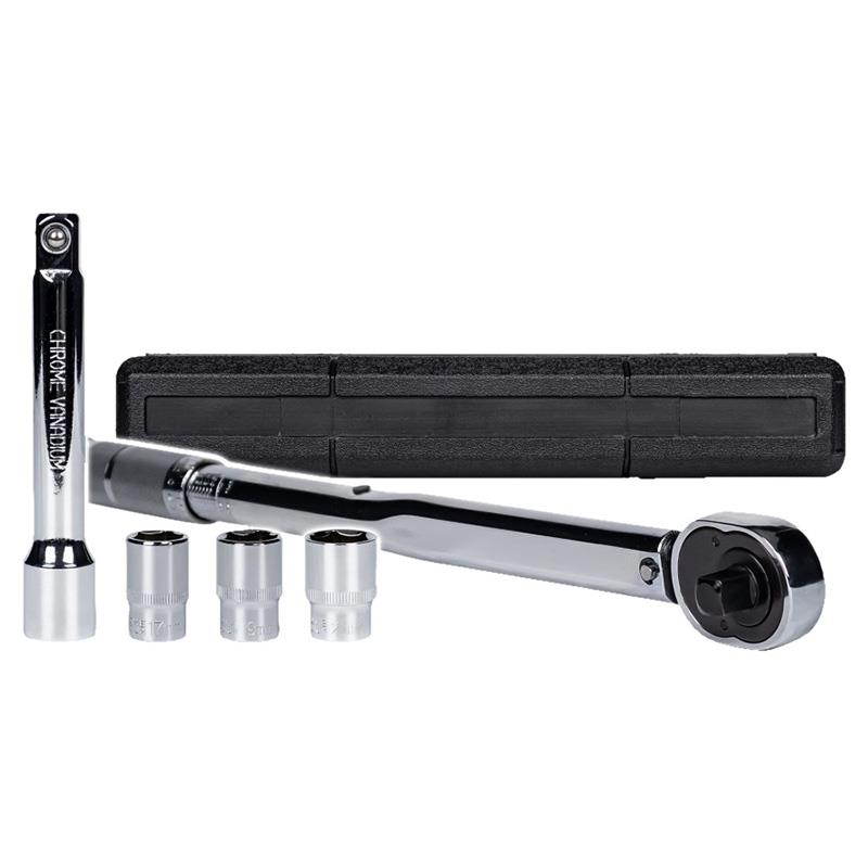 JUEGO LLAVE DINANOMÉTRICA 1/2" CON 3 ACOPLES