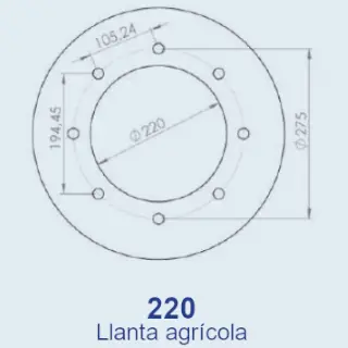 Ataque de llanta 220mm Ataque de llanta 220mm