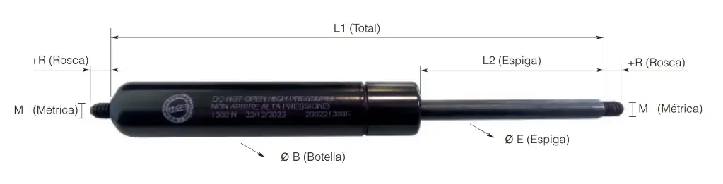 Amort. 15/6  L1=250  L2=120  Fuerza 100N ( 29015100F)