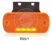 [R35/1] Piloto Galibo Led Rectangular Ambar Con Soporte Y Luz