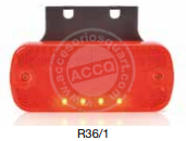 [R36/1] Piloto Galibo Led Rectangular Rojo Con Soporte Y Luz